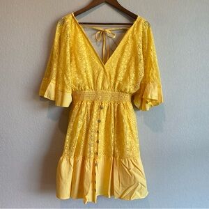 Yellow Lace Women Dress - Never Worn